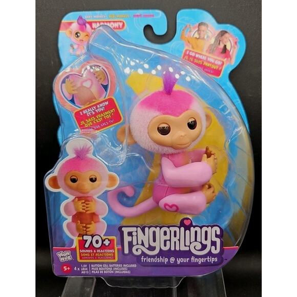 Fingerlings Interactive Baby Monkey Harmony Pink - Picture 1 of 4